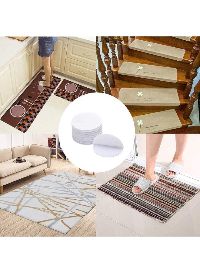 Set Of 10 Self Adhesive Hook And Loop Pads Round Fastener Dots Strong Grip Reusable Easy Install White Multipurpose Mounting Organizer Solution White Color - Image 1